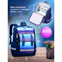 Портфель школьный для мальчика SR003-1 темно-синий