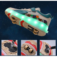 Кроссовки на 4 колесиках черные DKG231-1