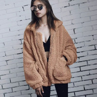 Куртка Тедди весенняя DKW019 коричневая