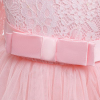 Бежевое кружевное платье с многоярусной юбкой для девочки PL2418-1