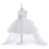 Белое платье из фатина со шлейфом для девочки PL2401-4, размер 86 - 140 